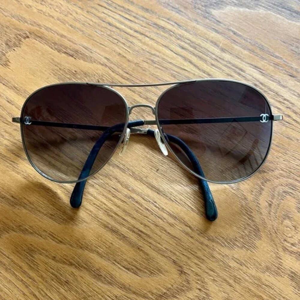 Chanel Aviator Sunglasses, Silver